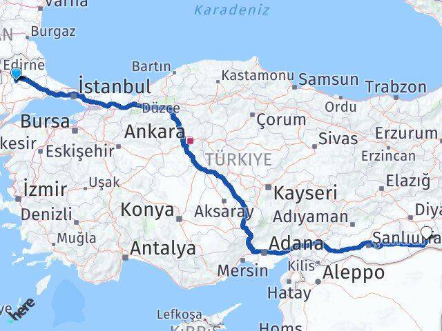 Kırklareli Babaeski Mardin Arası Kaç Km - Yol Haritası
