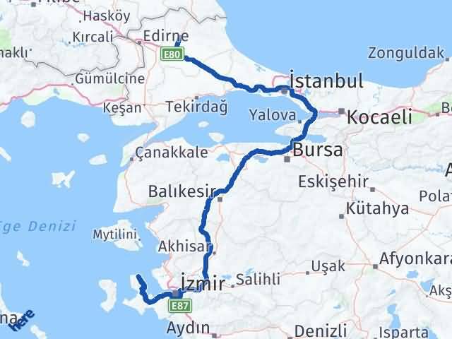 Kırklareli Karaburun İzmir Arası Kaç Km - Yol Haritası