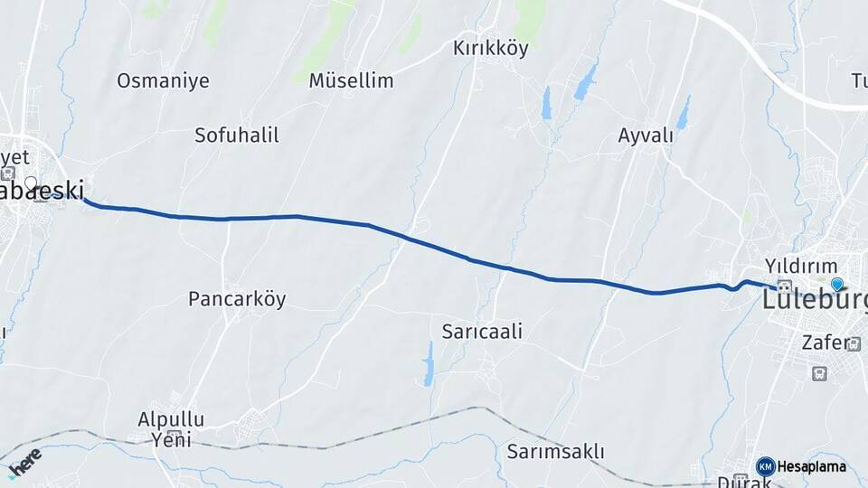 Kırklareli Lüleburgaz Babaeski Arası Kaç Km - Yol Haritası
