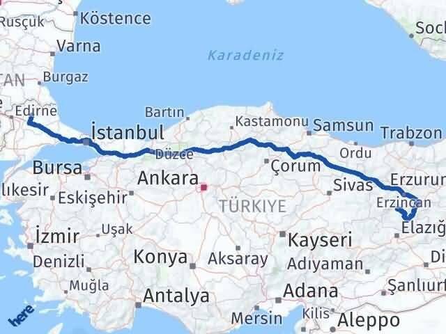 Kırklareli Ovacık Tunceli Arası Kaç Km - Yol Haritası