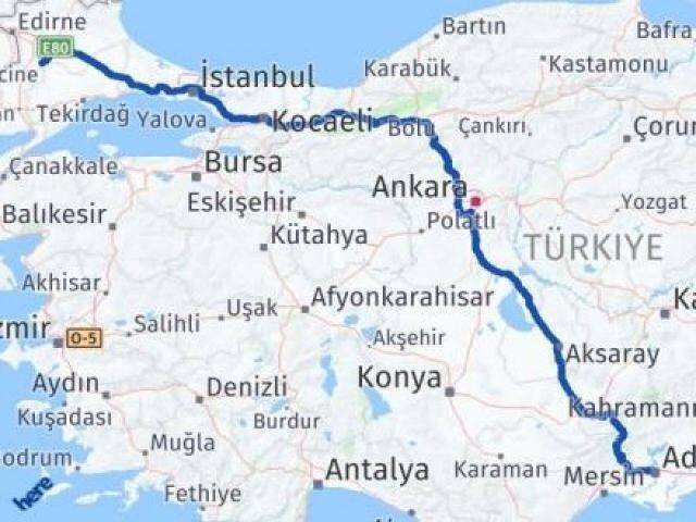Kırklareli Pehlivanköy Adana Arası Kaç Km - Yol Haritası