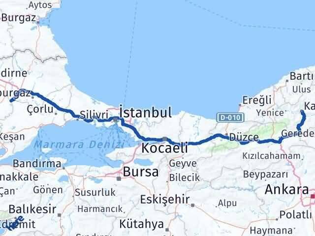 Kırklareli Pehlivanköy Karabük Arası Kaç Km - Yol Haritası