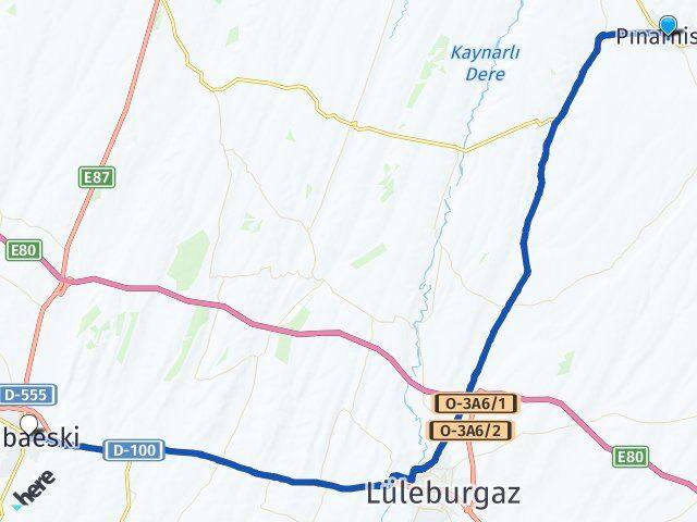 Kırklareli Pınarhisar Babaeski Arası Kaç Km - Yol Haritası