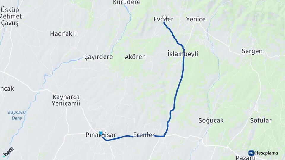 Kırklareli Pınarhisar Evciler Pınarhisar Arası Kaç Km - Yol Haritası