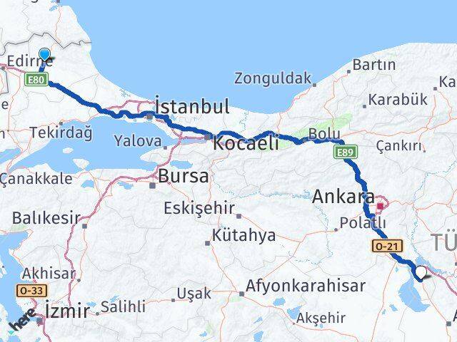Kırklareli Şereflikoçhisar Ankara Arası Kaç Km - Yol Haritası