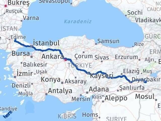 Kırklareli Şirvan Siirt Arası Kaç Km - Yol Haritası