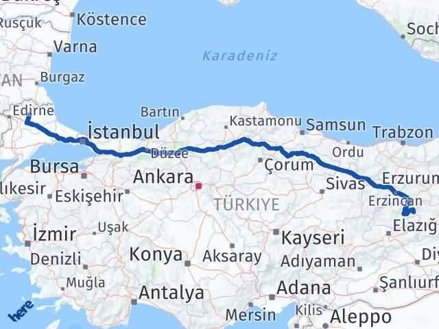 Kırklareli Yayladere Bingöl Arası Kaç Km - Yol Haritası
