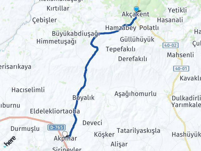 Kırşehir Akçakent Akpınar Arası Kaç Km - Yol Haritası
