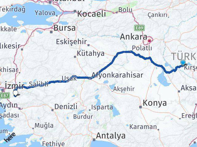 Kırşehir Bayındır İzmir Arası Kaç Km - Yol Haritası