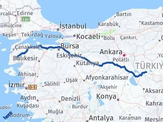 Kırşehir Bayramiç Çanakkale Arası Kaç Km - Yol Haritası