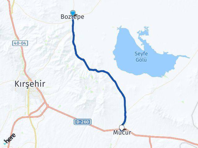 Kırşehir Boztepe Mucur Arası Kaç Km - Yol Haritası