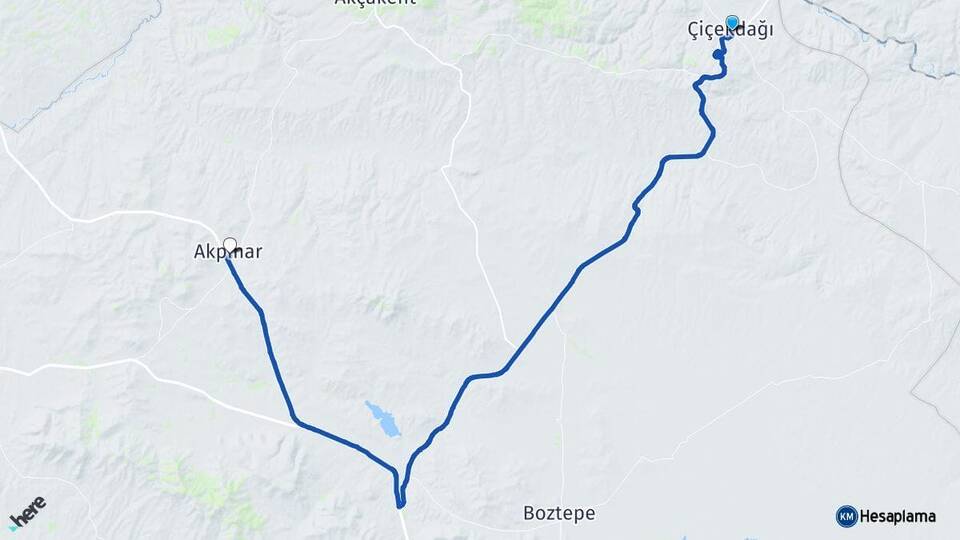 Kırşehir Çiçekdağı Akpınar Arası Kaç Km - Yol Haritası