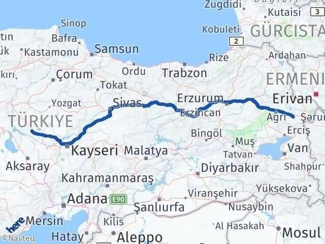 Kırşehir Diyadin Ağrı Arası Kaç Km - Yol Haritası