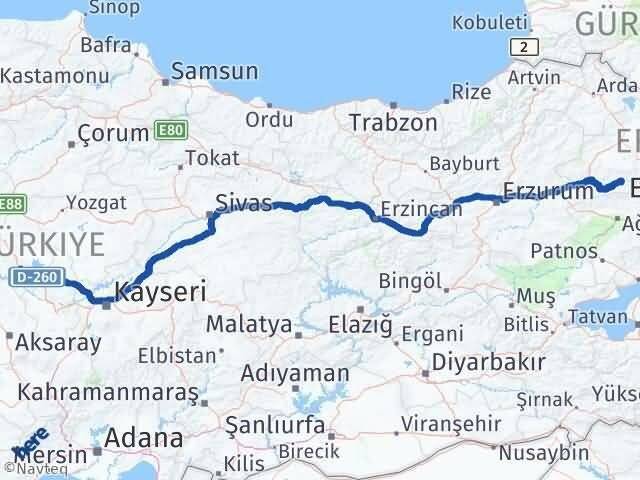 Kırşehir Kağızman Kars Arası Kaç Km - Yol Haritası