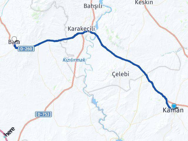 Kırşehir Kaman Bala Ankara Arası Kaç Km - Yol Haritası