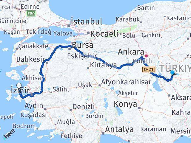 Kırşehir Karaburun İzmir Arası Kaç Km - Yol Haritası