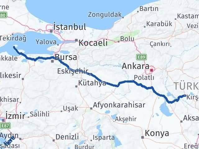 Kırşehir Marmara Balıkesir Arası Kaç Km - Yol Haritası