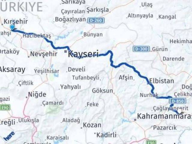 Kırşehir Mucur Besni Adıyaman Arası Kaç Km - Yol Haritası