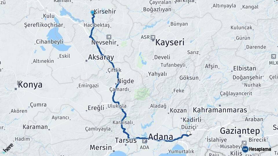 Kırşehir Osmaniye Arası Kaç Saat? Yol Haritası, Yakıt, Rota ve Mesafe Hesaplama Kırşehir Osmaniye Arası Kaç Km? Kaç Saat? Yol Haritası