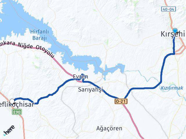 Kırşehir Şereflikoçhisar Ankara Arası Kaç Km - Yol Haritası