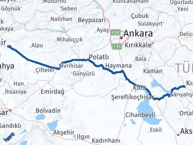 Kırşehir Tepebaşı Eskişehir Arası Kaç Saat? Yol Haritası, Yakıt, Rota ve Mesafe Hesaplama Kırşehir Tepebaşı Eskişehir Arası Kaç Km? Kaç Saat? Yol Haritası