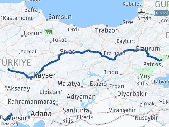 Kırşehir Tutak Ağrı Arası Kaç Km - Yol Haritası
