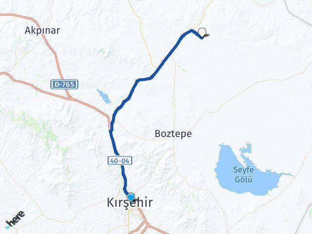 Kırşehir Uzunpınar Boztepe Arası Kaç Km - Yol Haritası