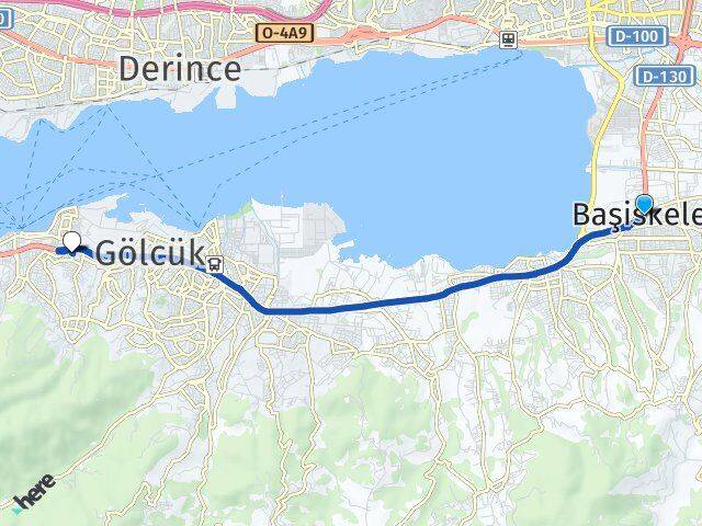 Kocaeli Başiskele Topçular Gölcük Arası Kaç Km - Yol Haritası