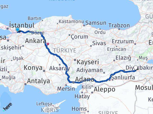 Kocaeli Beşiri Batman Arası Kaç Km - Yol Haritası