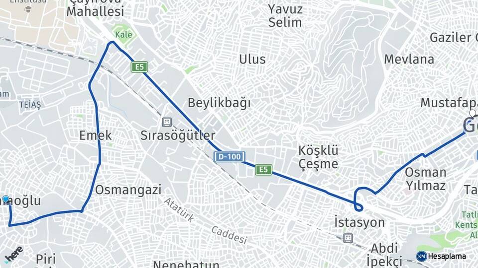 Kocaeli Darıca Bayramoğlu Gebze Arası Kaç Km - Yol Haritası