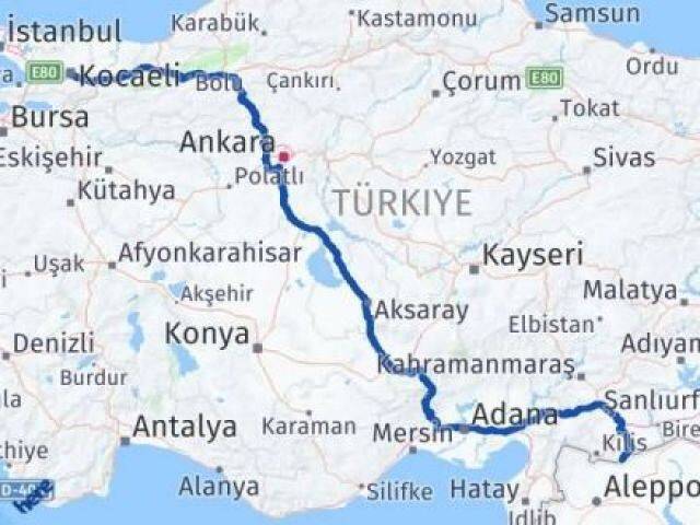 Kocaeli Elbeyli Kilis Arası Kaç Km - Yol Haritası