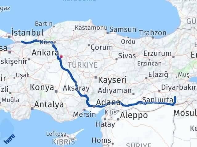 Kocaeli Gercüş Batman Arası Kaç Km - Yol Haritası