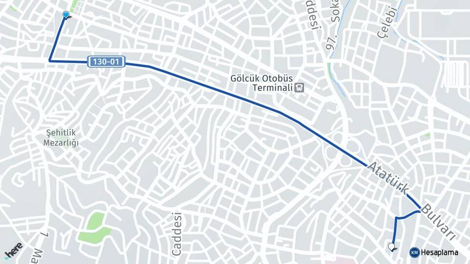 Kocaeli Gölcük Çiftlik Gölcük Arası Kaç Km - Yol Haritası