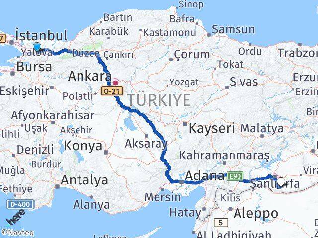 Kocaeli Harran Şanlıurfa Arası Kaç Km - Yol Haritası