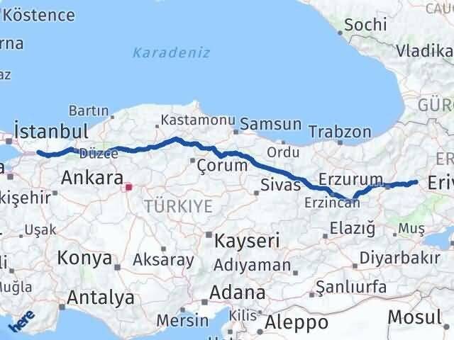 Kocaeli Horasan Erzurum Arası Kaç Km - Yol Haritası
