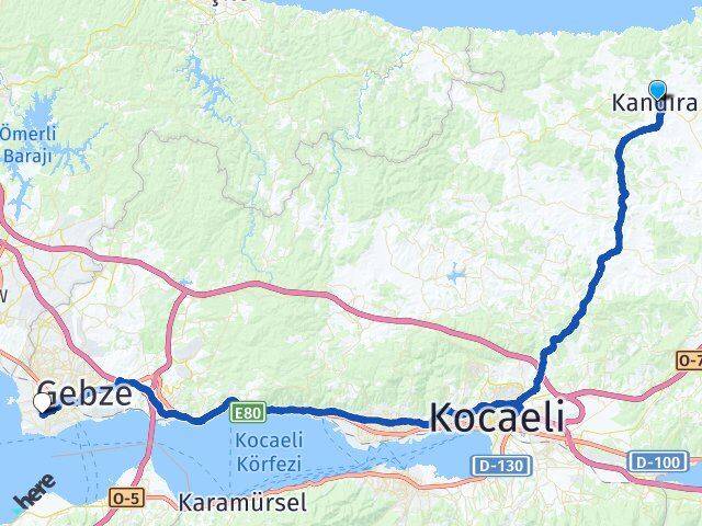 Kocaeli Kandıra Darıca Arası Kaç Km - Yol Haritası