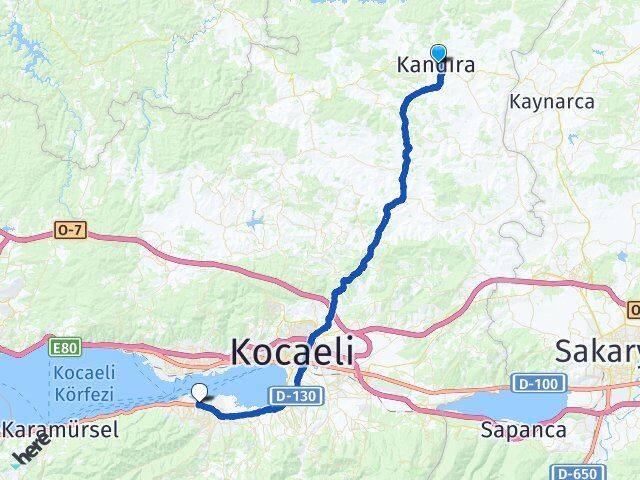 Kocaeli Kandıra Gölcük Arası Kaç Km - Yol Haritası