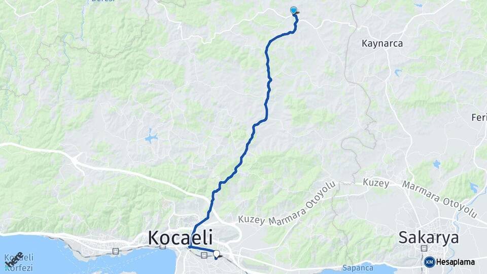 Kocaeli Kandıra Kartepe Arası Kaç Km - Yol Haritası