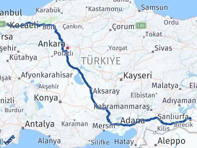 Kocaeli Karaköprü Şanlıurfa Arası Kaç Km - Yol Haritası
