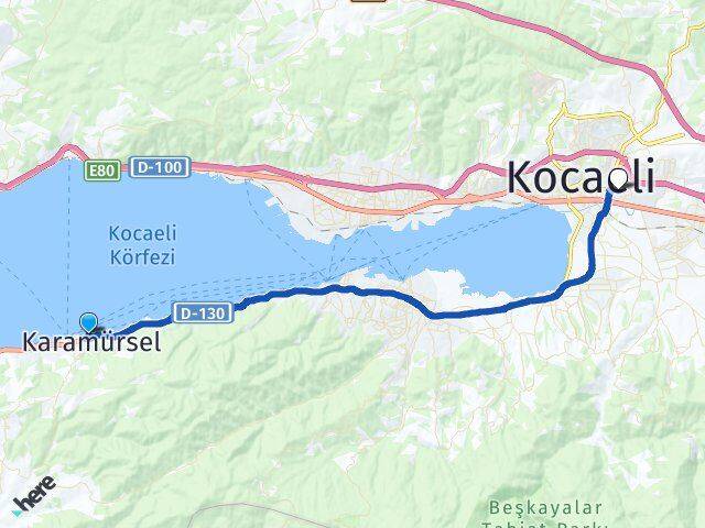 Kocaeli Karamürsel Yahyakaptan İzmit Arası Kaç Km - Yol Haritası