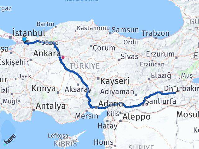 Kocaeli Kartepe Batman Arası Kaç Km - Yol Haritası