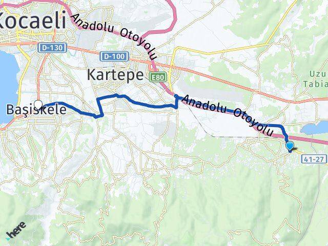 Kocaeli Kartepe Maşukiye Başiskele Arası Kaç Km - Yol Haritası