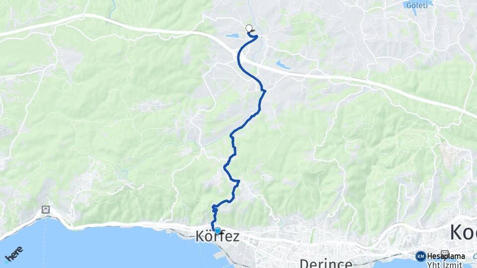 Kocaeli Körfez Sevindikli Körfez Arası Kaç Km - Yol Haritası