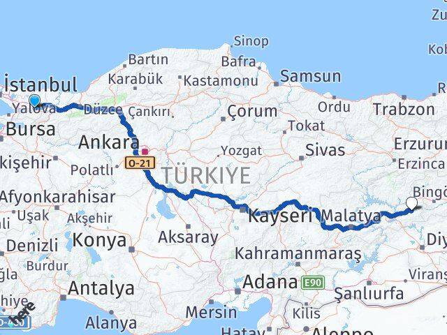 Kocaeli Palu Elazığ Arası Kaç Km - Yol Haritası