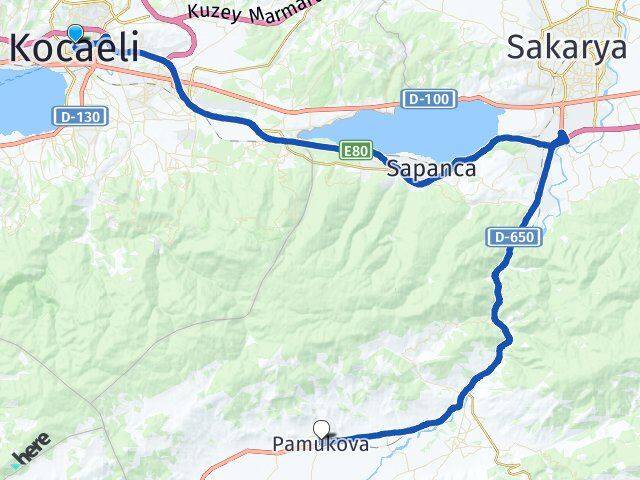 Kocaeli Pamukova Sakarya Arası Kaç Km - Yol Haritası
