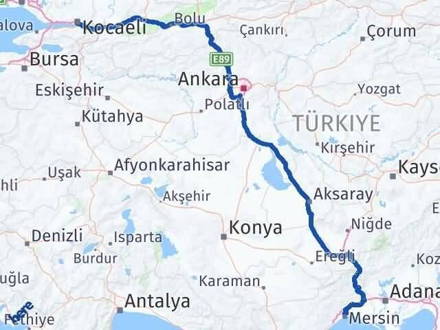 Kocaeli Toroslar Mersin Arası Kaç Km - Yol Haritası