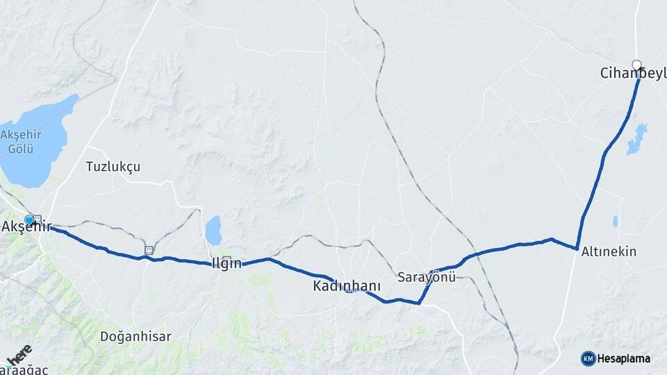 Konya Akşehir Cihanbeyli Arası Kaç Km? Arası Kaç Saat? Nerede Yol Haritası Yakıt, Rota ve Mesafe Hesaplama Konya Akşehir Cihanbeyli Arası Kaç Km? Arası Kaç Km Saat? Nerede Yol Haritası Yakıt, Rota ve Mesafe Hesaplama