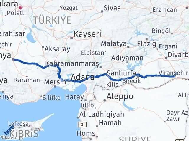 Konya Artuklu Mardin Arası Kaç Km - Yol Haritası