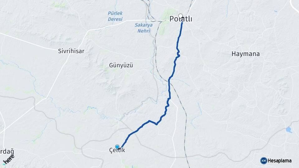 Konya Çeltik Polatlı Ankara Arası Kaç Km - Yol Haritası