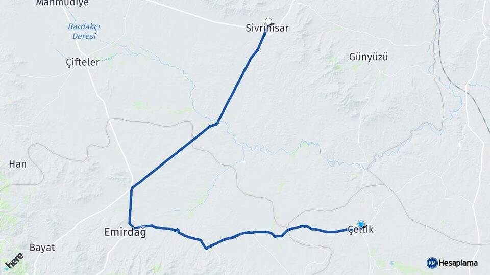 Konya Çeltik Sivrihisar Eskişehir Arası Kaç Km - Yol Haritası